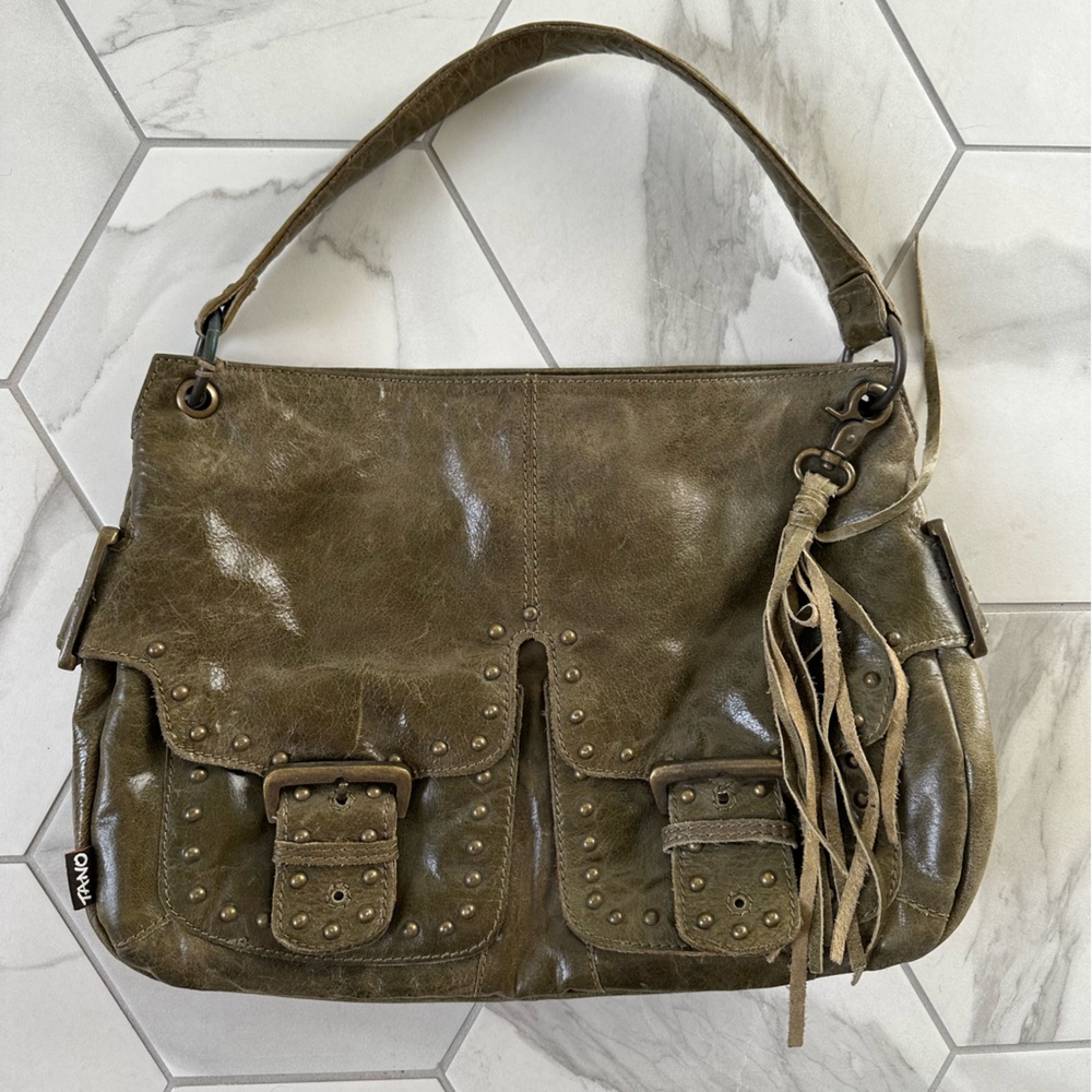 Tano green leather purse